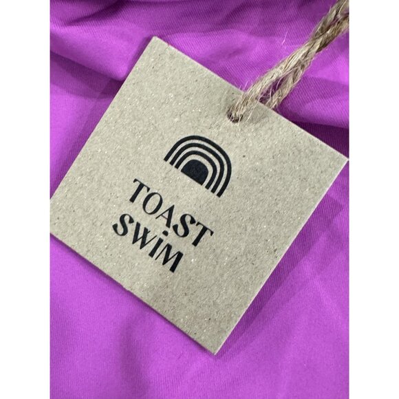 FREE PEOPLE X Toast Swim Women Signature One Shoulder Crop Top Purple MEDIUM - Picture 4 of 6